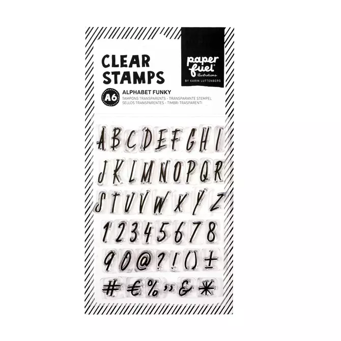 Clear stamp set "Alphabet Funky", 2cm hoch, 47-tlg.