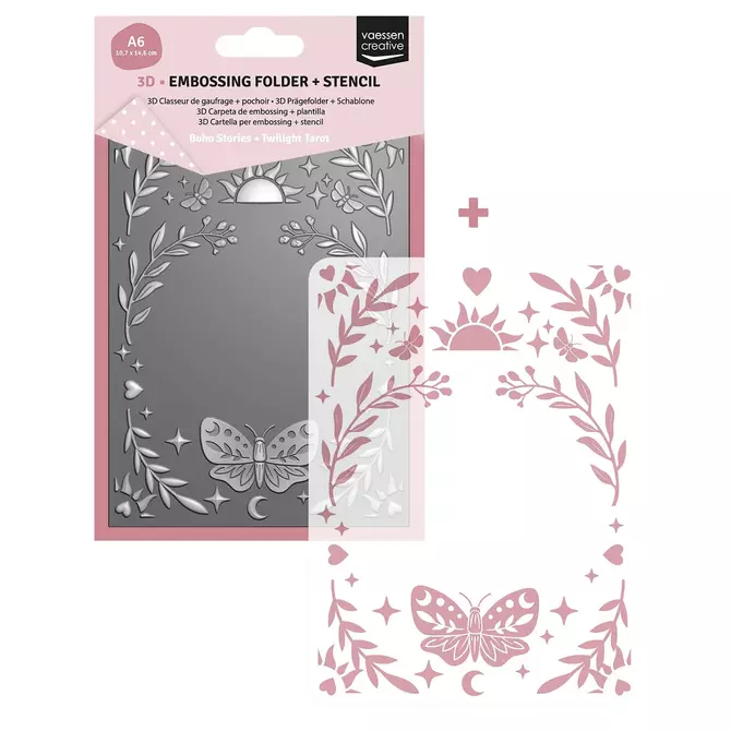 Set Embossingfolder & Maskierschablone "Twilight Tarot", 10,7x14,6cm, 2-tlg. 