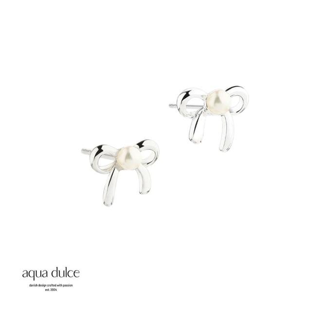 Aqua Dulce  BOW PEARL EARSTUDS 5806