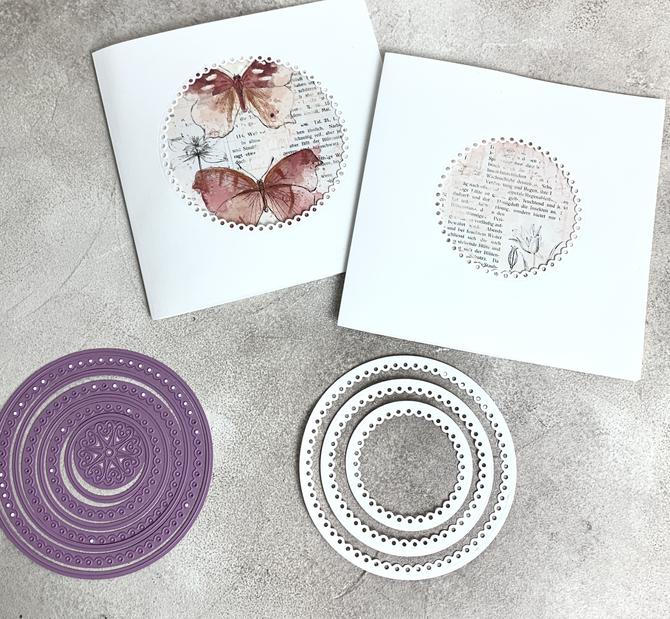 Stanzschablonen Set "Kreise glatt & Kreise Scallop Rand innen", bis 11cm,8-tlg.