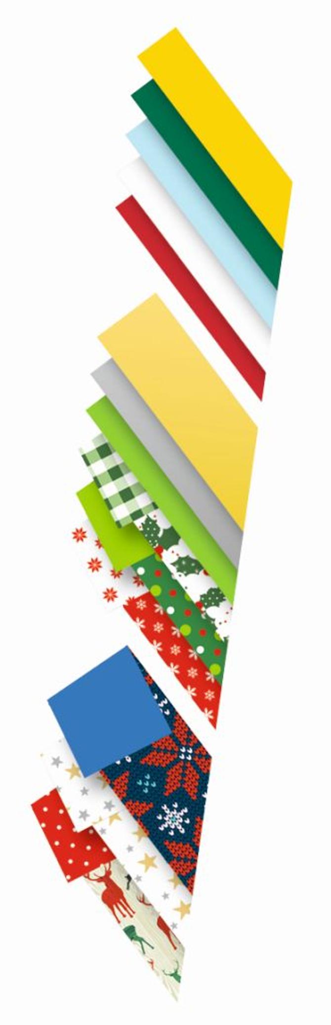Papierstreifen X-MAS, 34,5 cm x 1,0 / 1,5 / 2,0 cm, 210 Streifen, sortiert