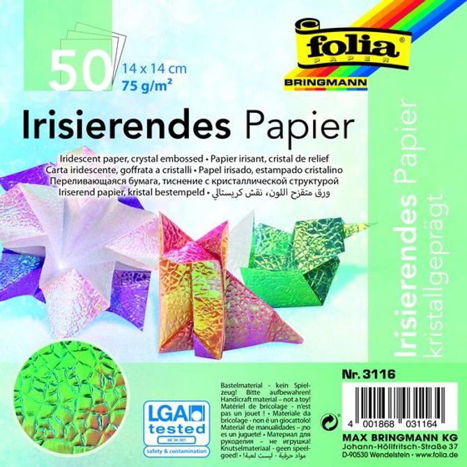 Irisierendes Papier, Kristallgeprägt, 75 g/m², 14 x 14 cm
