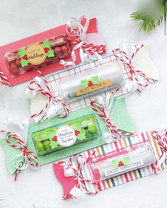 Stanzschablone "Bonbonpapier Set" für Blister, 5x17cm, 7-tlg.