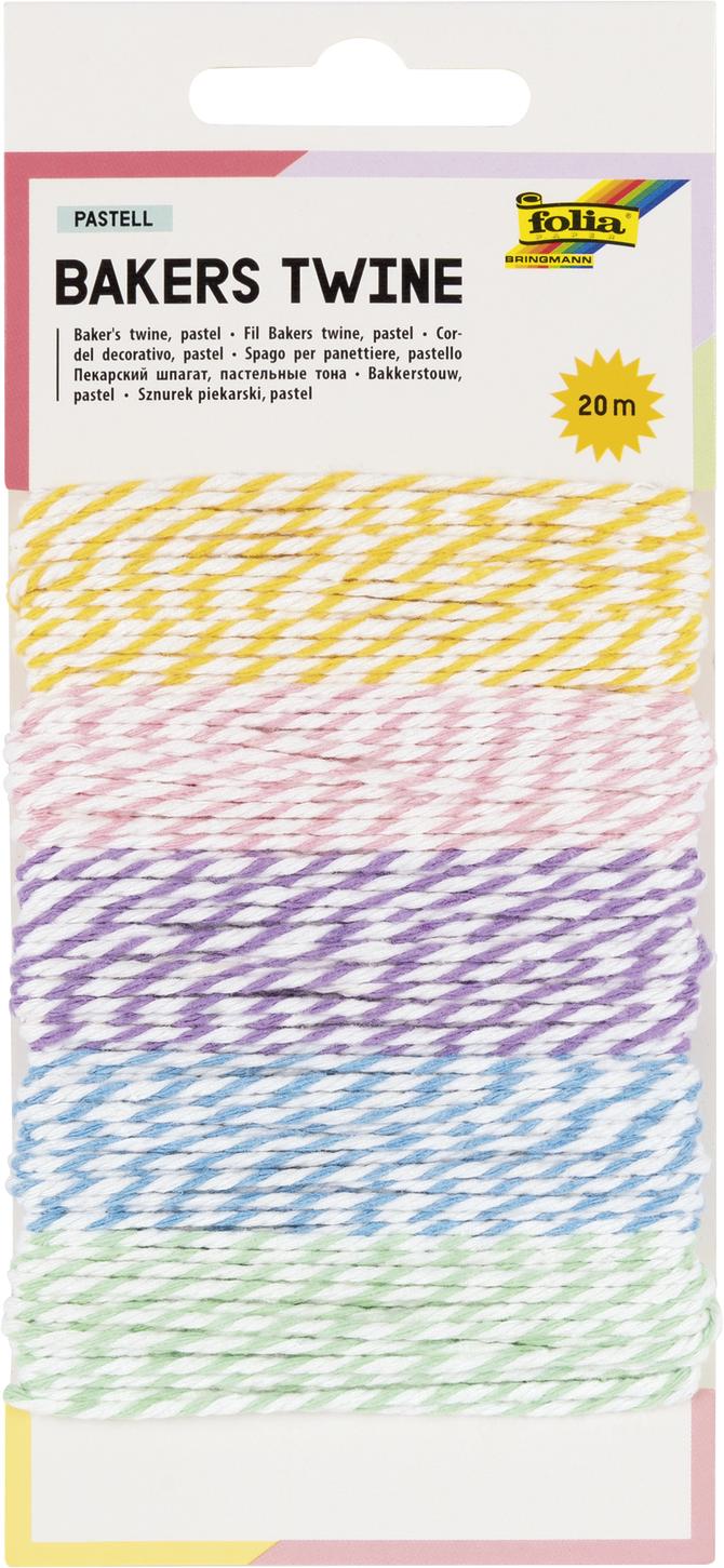 Bakers Twine "pastell", 2mm, 5x4m, 20m