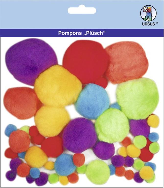 Pompons "Plüsch" - Mix 2, sortiert in verschiedenen Farben und Größen