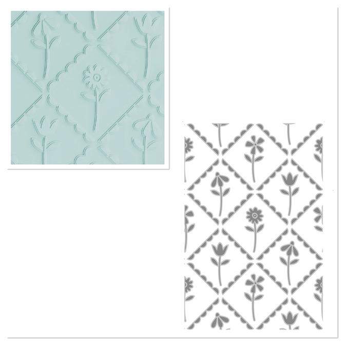 Embossing Folder / Prägeschablone Multi Level "Scallop Blümchen", 10,8x15,8cm