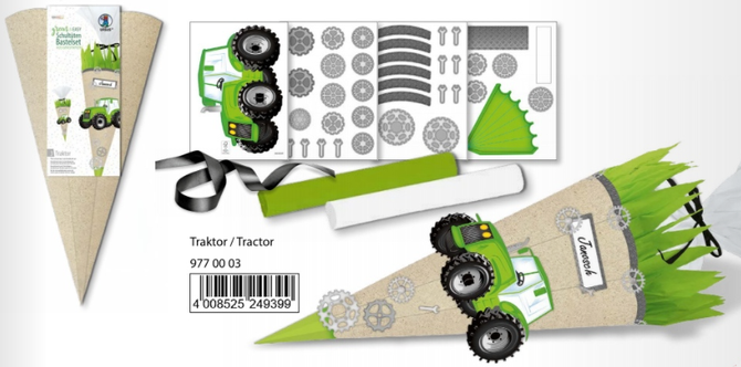 Schultüte Bastelset "GREEN & EASY" aus Graspapier ....der Umwelt zuliebe !