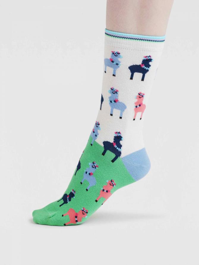 Thought CLARA RAINBOW LLAMA ORGANIC COTTON SOCKS