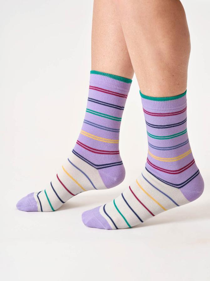 Thought WOMENS COLOUR BLOCK STRIPE BAMBOO CREW SOCKS