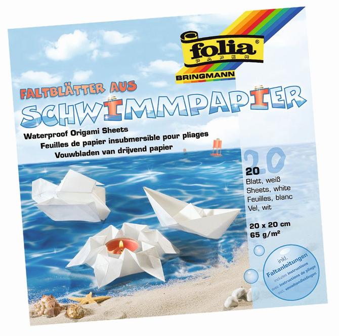 Schwimmpapier 65 g/m², 20 x 20 cm, 20 Blatt, weiß