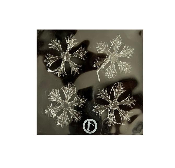 4er Box Baumschmuck aus Glas 2fach sortierte Schneepflocke von Gilde