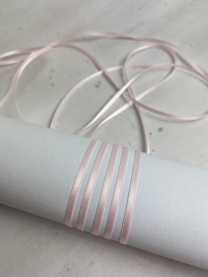 Satinband, Farbe "Pastell Pink", 3 mm breit, 10 m lang 