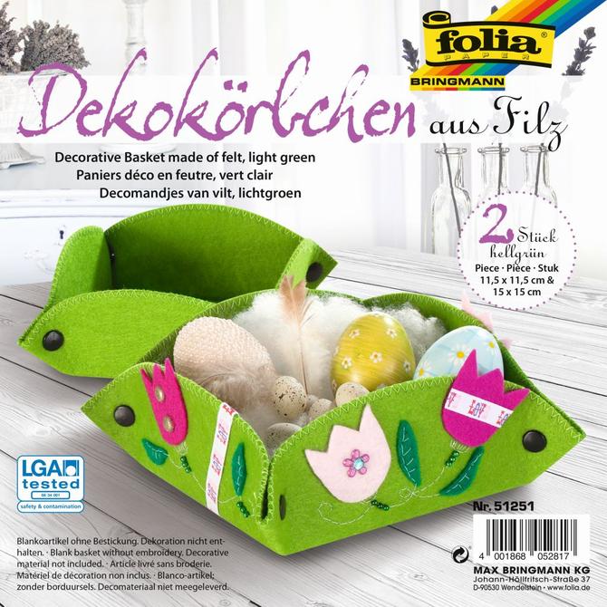 Filzkörbchen 2er Set hellgrün