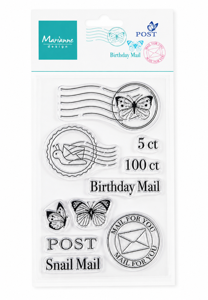 Clear Stamp Set "Birthday Mail Snail Mail", 10-tlg.
