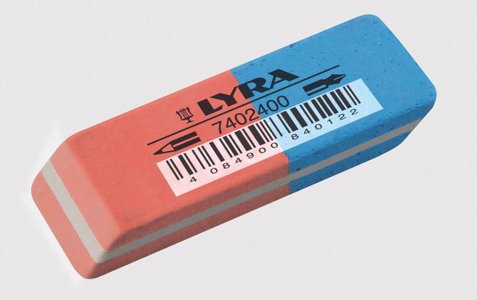 LYRA Radiergummi rot/blau
