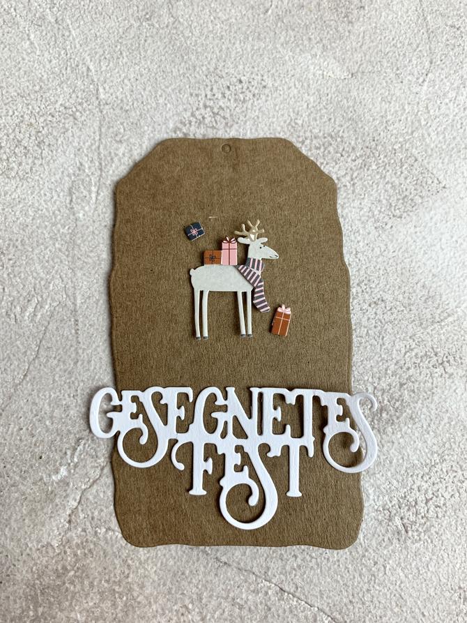 Stanzschablone "GESEGNETES FEST", 8 x 3,8 cm