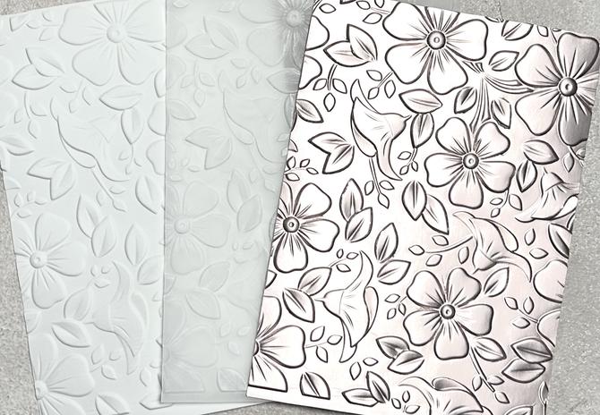 3D Embossing Folder Prägeschablone "Blumen ", 15x15cm