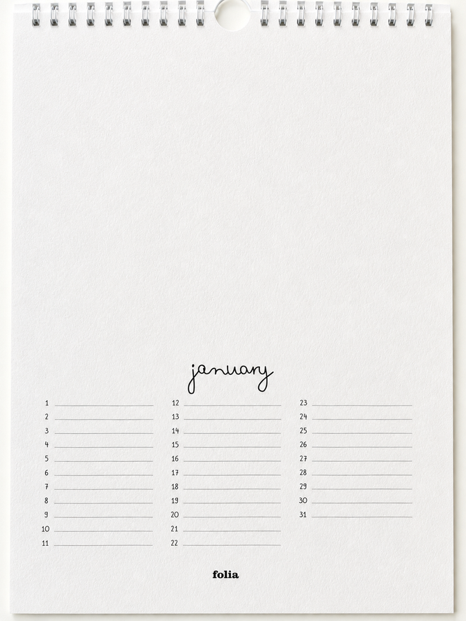 DIY Foto Kalender "weiß", immerwährend, DIN A4, 190g/qm