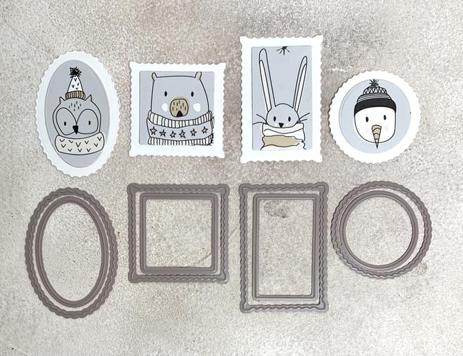 Stanzschablonen" Ticket Briefmarken"  vintage stamps bis 4,5x6,5 cm, 8-tlg. 