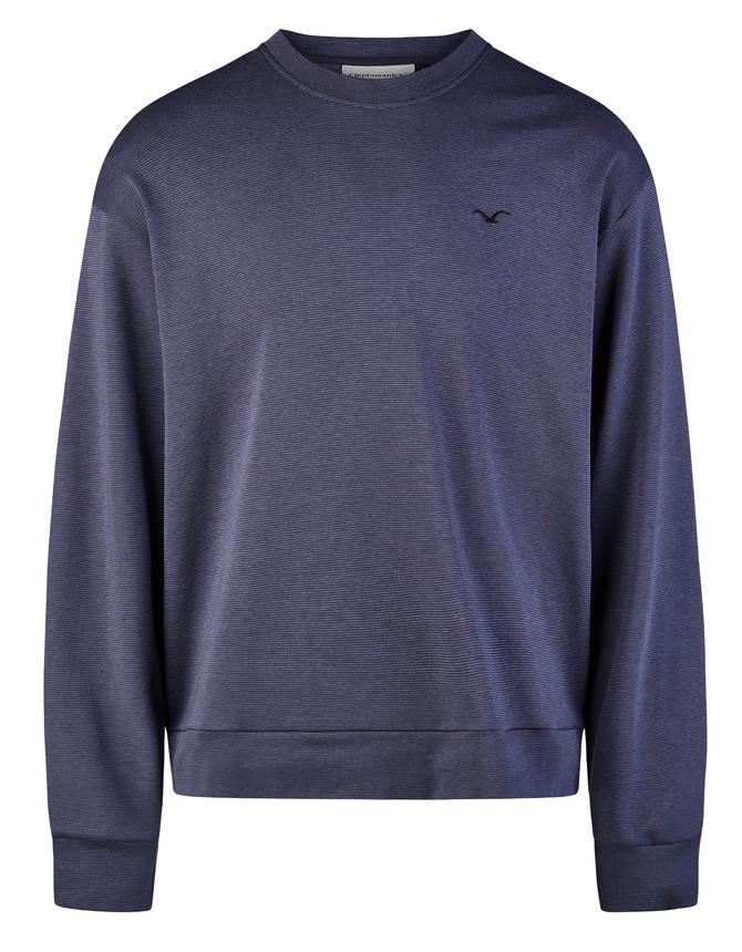 Cleptomanicx LIGULL MINI STRIPE BOXY CREWNECK