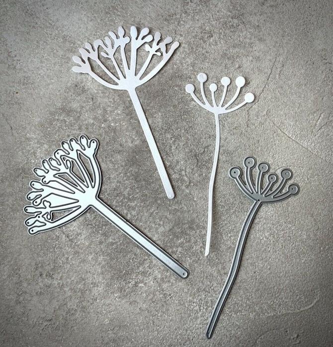 Stanzschablone/ Cutting dies Set Pusteblume & Wildmöhre , bis 6x10 cm, 2-tlg.