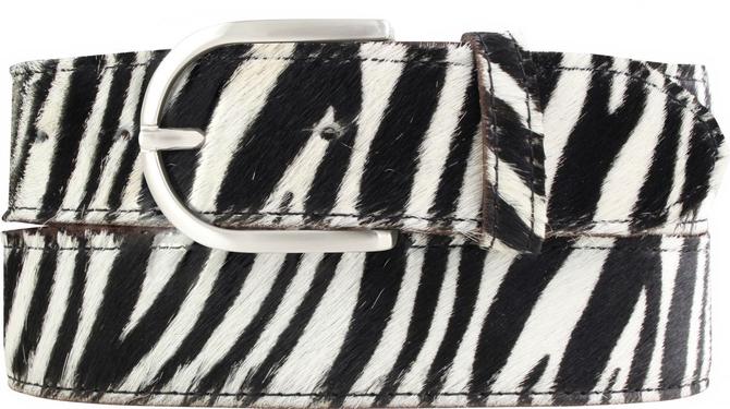 BRAZIL GÜRTEL FELL-LEDER 4cm ZEBRA