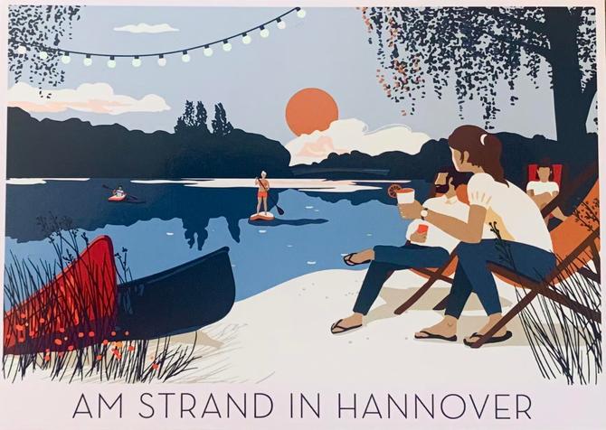 Illustre Welt Postkarte STRANDLEBEN