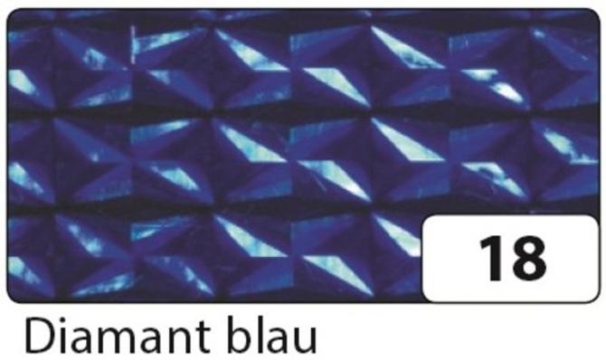 Holographische Folie selbstklebend, 40 cm x 1 m Rolle, Diamant blau