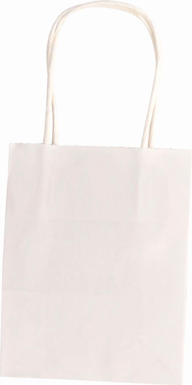 Papiertüten aus 110 g Kraftpapier, 20 Stück, 12 x 5,5 x 15 cm, Farbe weiß