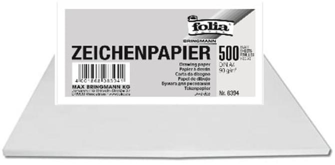 Zeichenpapier 90 g/m², DIN A4, 500 Blatt, weiß