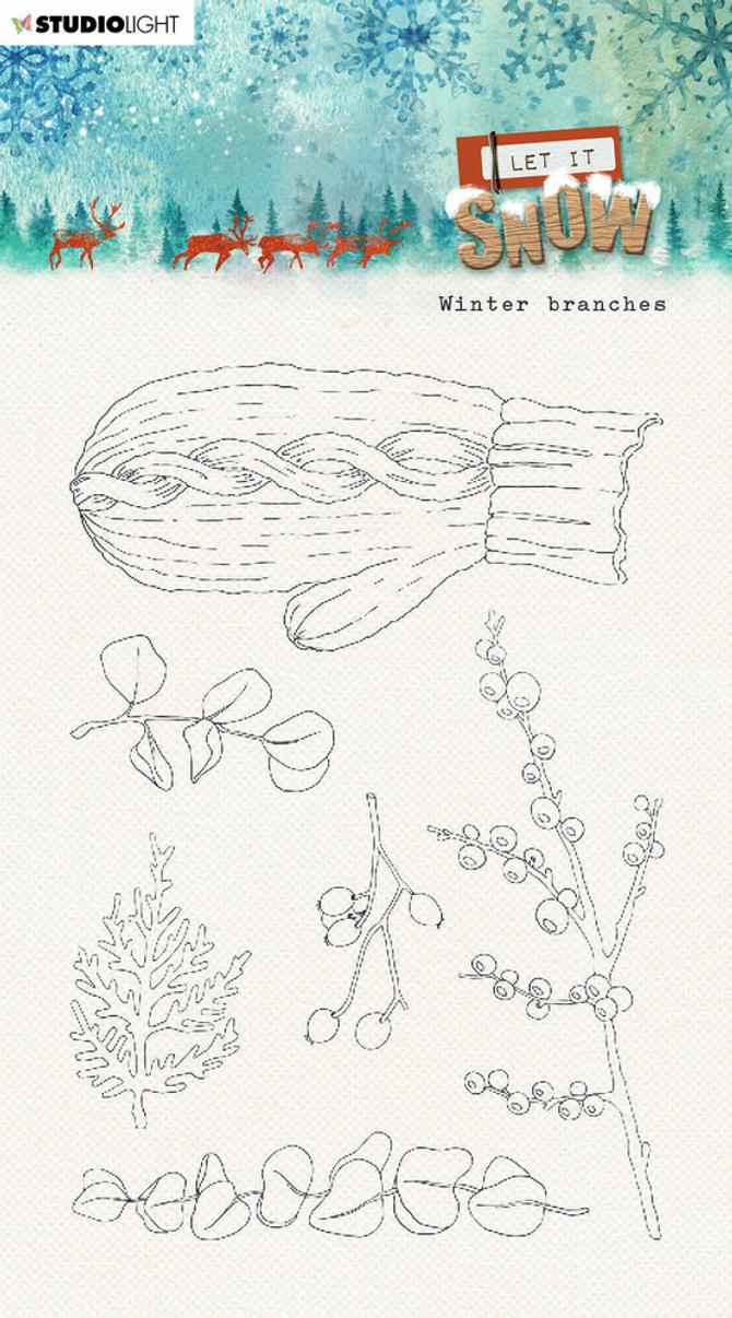 Clear Stamp Set "Winter Zweige", 6-tlg.
