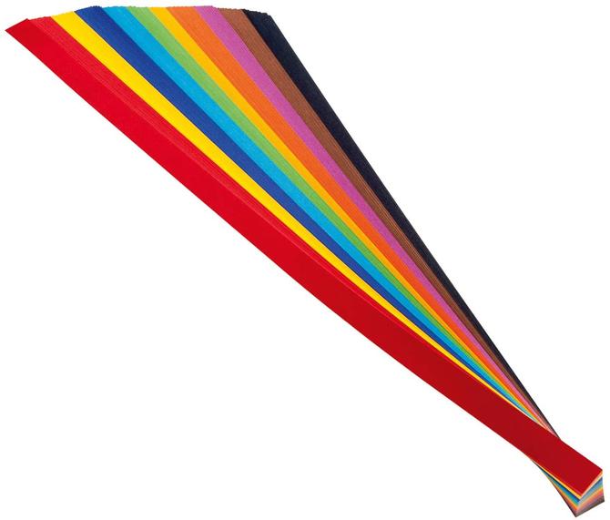 Flechtstreifen, 1,5 cm, 50 cm lang, 200 Stück farbig sortiert