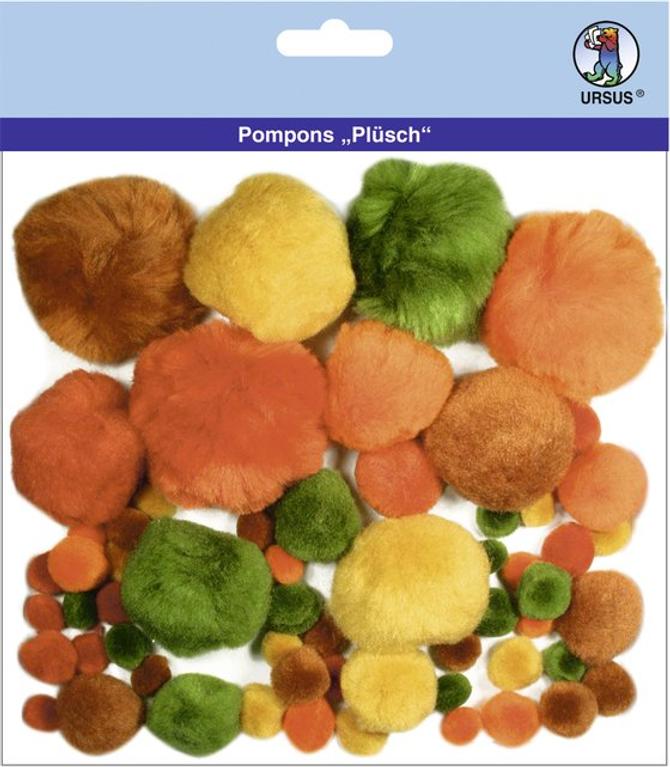 Pompons "Plüsch" - Mix 7, sortiert in verschiedenen Farben und Größen