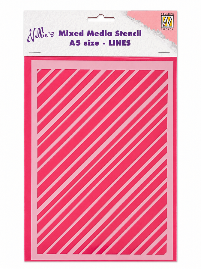 Stencil Maskierschablone "Streifen/ Stripes", DIN A5 