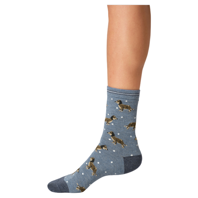 Thought  CATS AND DOGS BAMBOO CREW SOCKS DACHSHUND