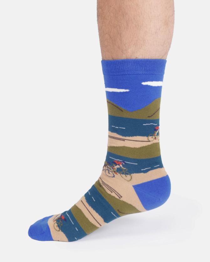 Thought MENS BIKE LANDSCAPE ORGANIC COTTON SOCKS