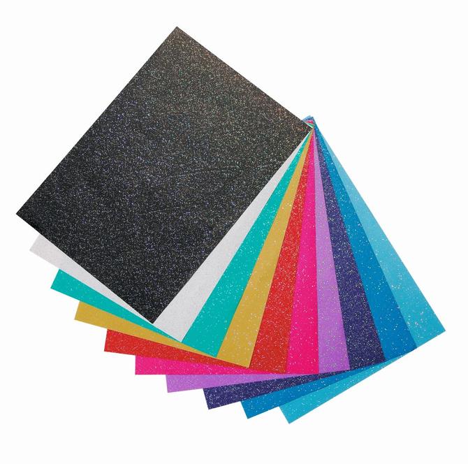 Glitterpapier 70 g/m², 50 x 70 cm, 10 Bogen