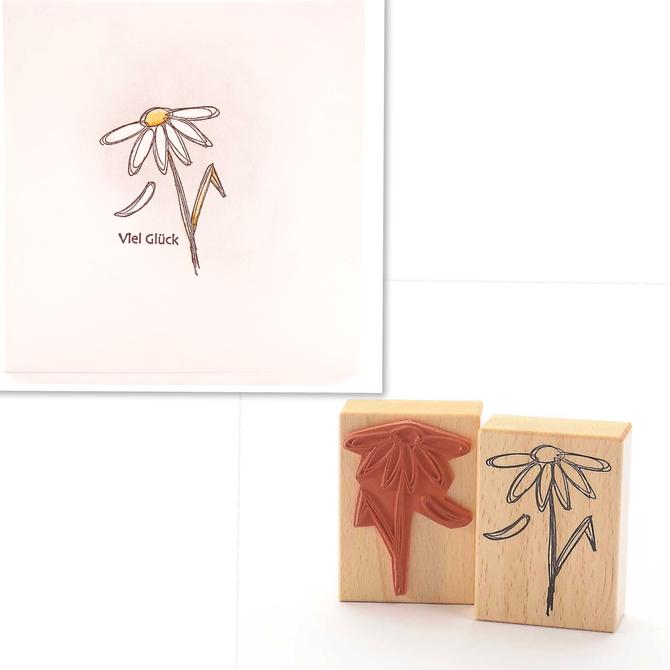 Holzstempel "Margerite Sie liebt mich", 6x8cm