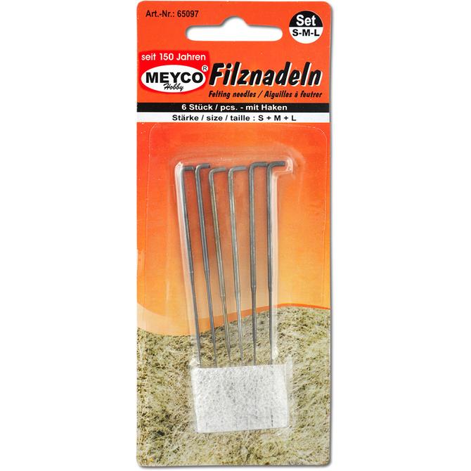 Filznadeln mit Haken, 90 mm lang