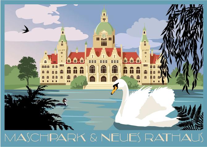 Illustre Welt Postkarte NEUES RATHAUS