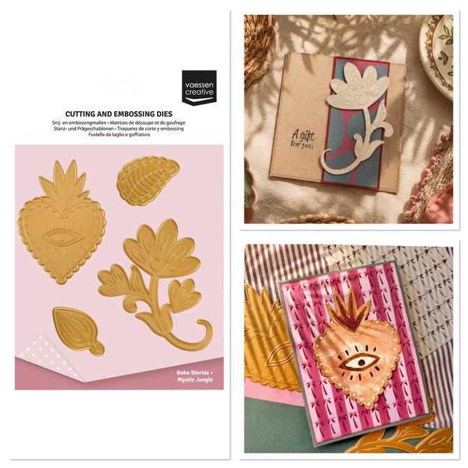 Stanzschablonen Set XL Boho Motive "Bohemian Shapes", bis 9,5x12cm, 4-tlg. 