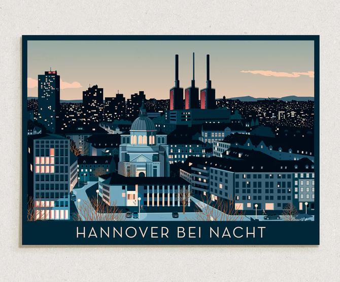  Illustre Welt Poster A4   SKYLINE HANNOVER