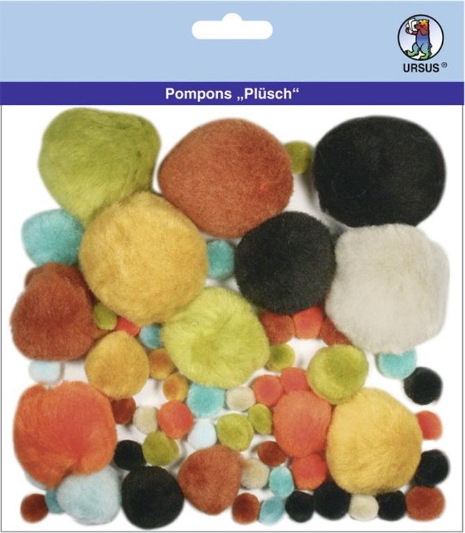 Pompons "Plüsch" - Mix 6, sortiert in verschiedenen Farben und Größen