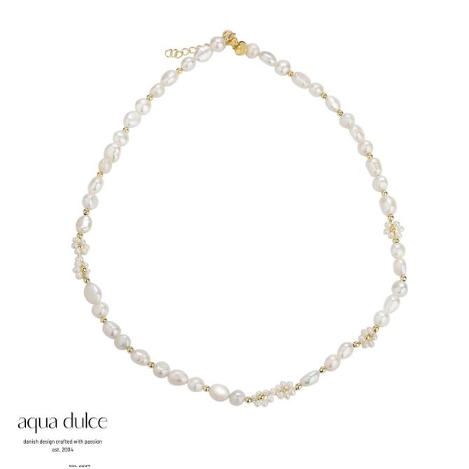 Aqua Dulce  DAISY PEARL NECKLACE WONDERFUL 5023