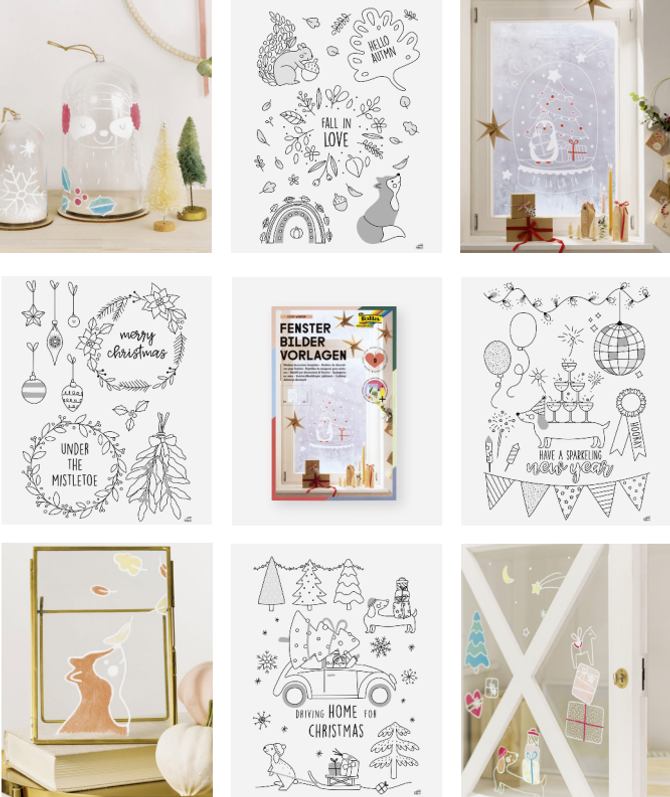 FENSTERBILDER ﻿VORLAGEN "COZY WINTER", NEUHEIT