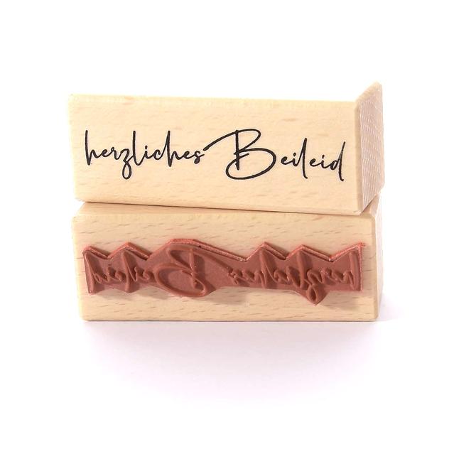 Holzstempel "herzliches Beileid", 3x8cm