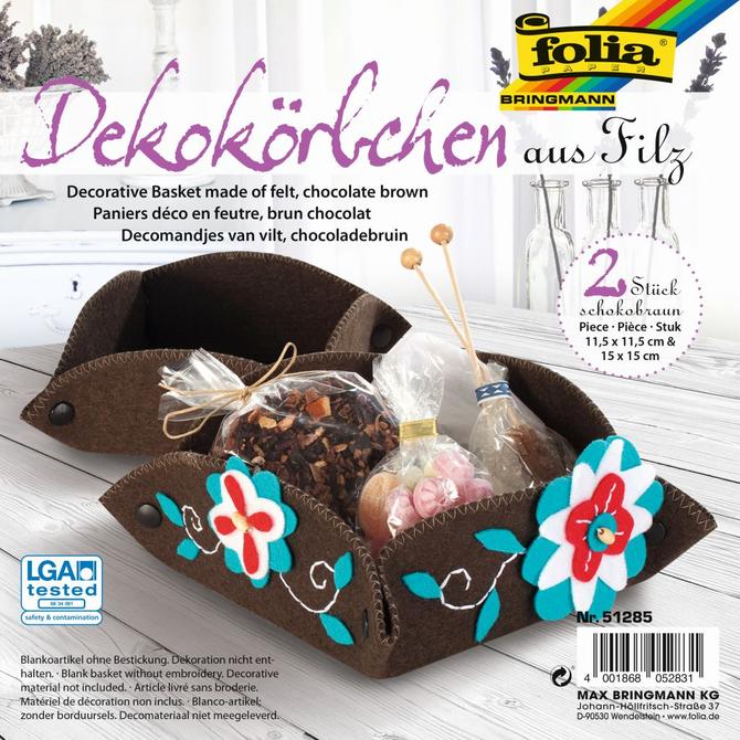 Filzkörbchen 2er Set schokobraun