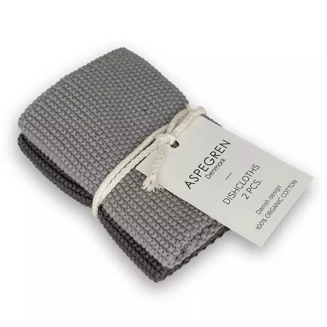 Abwaschtücher 2er Set "Solid" Gray von Aspegren Denmark