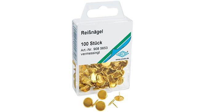 Wedo Reißnägel – messing, 100 Stück