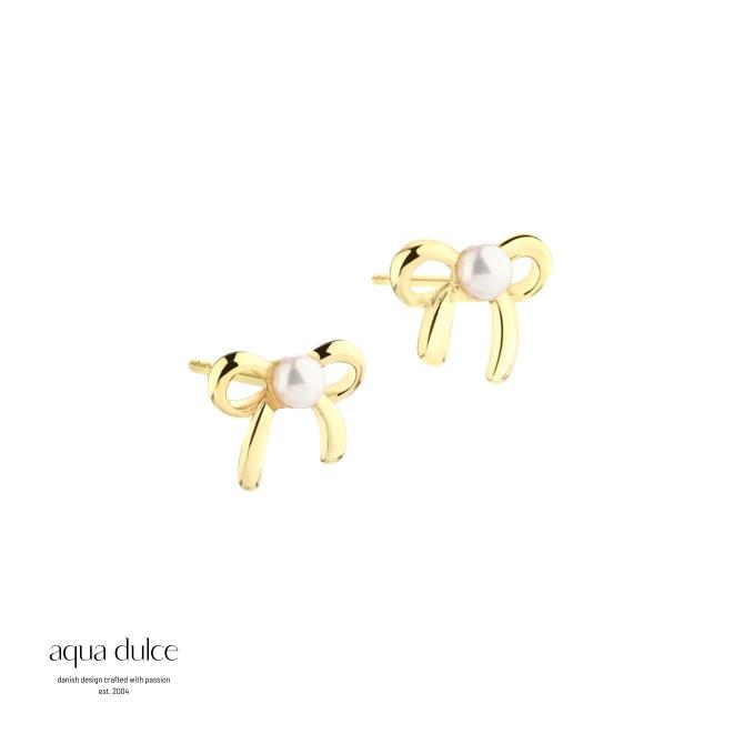 Aqua Dulce  BOW PEARL EARSTUDS 5807